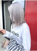 切りっぱなしボブ×透明感カラー×ホワイトアッシュ×四日市