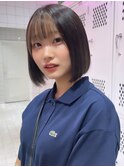 韓国前髪顔周り×切りっぱなしボブ【心斎橋/髪質改善】