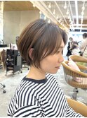 小顔矯正すっきりだけどふんわり束感ショート 横浜ショートボブ