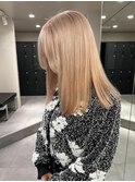 7122韓国ブロンドハイライトグラデーション艶髪ハイトーンカラー