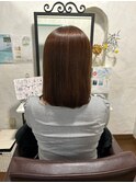 ぱつっとセミロング/美髪/秋ヘア/大人ブラウン/ストレートライン