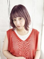 ナル 宇都宮(nalu)&nbsp;ツヤ感ピンクのニュアンスカールボブスタイル