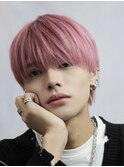 メンズマッシュベージュピンクナチュラルヘアワックスなし