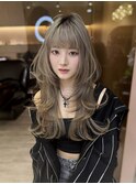 ミニウルフレイヤーカット顔周り前髪韓国ミディアムロング/池袋