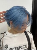 【GEEKS渋谷】水色/くびれショートボブ/夏カラー/小顔/レイヤー