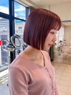 オルガン(Organ) ピンクカラー切りっぱなしボブスタイル