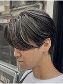50代40代白髪ぼかしシルバーメッシュバレイヤージュ
