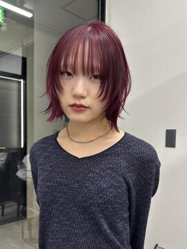 ゴートゥデイ 福岡大名Bellus店(GO TODAY) ボブウルフ/レイヤーボブ/レッドバイオレット/ボルドーカラー