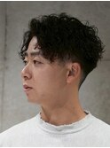 MEN'S/ツイスパ×センターパート/テーパーフェード/20代30代