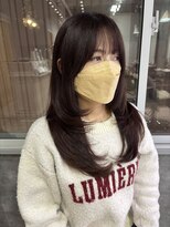 フォンド 津田沼(fond.)&nbsp;着物ヘア/ダークアッシュ/ミディアムレイヤーカット/津田沼