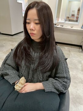 ドクターズサロン レラパール 前髪なし/内巻き/毛先ワンカール/黒髪ロング/レイヤーカット