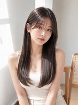 バグズ ヘアデザイン 桔梗が丘店(Baguz HAIR DESIGN) 韓国風艶髪ストレート小顔顔周り透明感美髪ダークグレージュ前髪