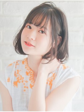 ネオリーブ コパン 鶴見店(Neolive copain) シースルーバングで透け感丸みのボブ