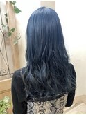 ネイビーカラー ブルーカラー ダブルカラー 髪質改善