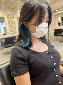 レトン 銀座(leton) インナーカラー/イヤリングカラー/ブリーチ/くすみブルー