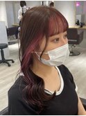 アッシュベージュ×ラズべリーピンクインナーカラー【カドワキ】