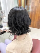 10代20代30代大人かわいい外ハネクビレワンレン切りっぱなしボブ
