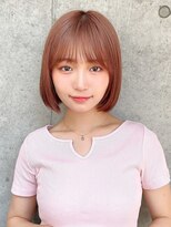 サロウィンフレンテ 新宿三丁目(SALOWIN Frente)&nbsp;石塚／韓国風ピンクブラウンぱっつんミニボブ10代20代30代新宿