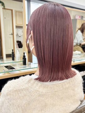 ネオリーブ クーロ(Neolive curro) 韓国ピンクカラー×美髪ボブミディアムストレート横浜/東神奈川