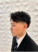 アイロンパーマ×テーパーフェード/ビジネス