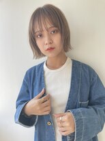 キートス(Kiitos) 切りっぱなしボブミニボブ透明感ベージュ