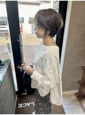 前髪なしショートボブ