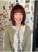 顔周りレイヤー×ミディアムロブ