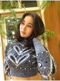 オーガニックカラーで大人の艶髪ミディアムレイヤー