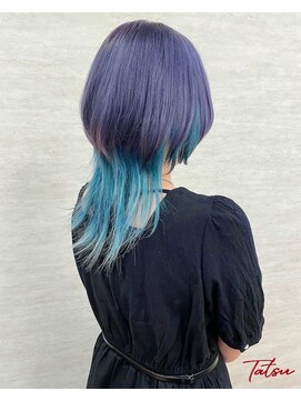 ネウィ 大分中央町店(newi) 透明感ブルー×バイオレットの大人個性派ウルフレイヤー