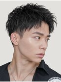 大通メンズパーマスパイキーショートフェザーショートフェード