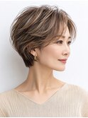 白髪ぼかし脱白髪染め大人ショート40代50代60代