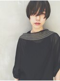 長めバングのマッシュショート