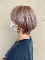 ピケ(pique)&nbsp;ホワイトピンクカラー/ミルクティーピンク/大人ショートボブ
