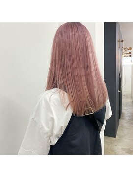 キー(kii) ハイトーン x ピンク　ミディアム　ロング　福岡　天神　薬院