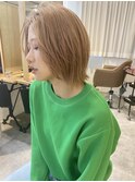 20代 30代 40代 セクションカラー ワンレングスボブ 斜めバング