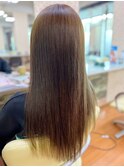 30代40代髪質改善ココアブラウン艶感ストレート透明感
