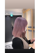 ヘアサロン ガリカ 表参道(hair salon Gallica)&nbsp;【柴田優香】派手髪ハイトーンラベンダーピンク/艶感暖色カラー