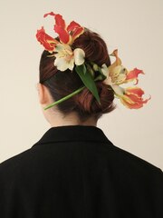 生花ヘアアレンジ