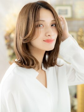 カバーヘア ブリス 志木南口駅前店(COVER HAIR bliss) かきあげバングくびれひし形レイヤーカットa志木20代30代40代