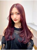 20代 30代【ワインレッド×ワンカールレイヤー】
