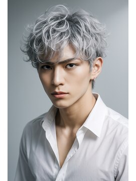 ストゥー(StueW.) ホワイト×モテパーマ/ブリーチカラー