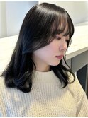 フェイクブラック暗髪就活カラー韓国ヘア顔周り透明感