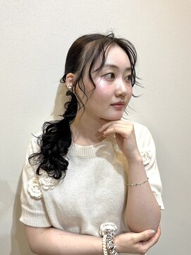 ヘアコレクション アンジュ(Hair collection Unge) ローポニー風編みおろしアレンジ＊