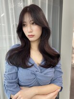 天神美容室&nbsp;韓国レイヤーカットハッシュカットグレージュ