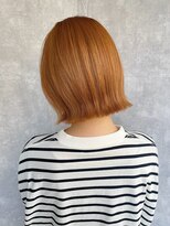 ブロッサム 熊谷店(Blossom) オレンジボブブリーチ切りっぱなしダブルカラー熊谷