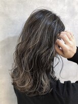 ムウ 難波(MOU)&nbsp;3Dハイライト_グレージュカラーボブウルフココアベージュ