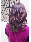 アメジストパープル/セミロング/ツヤ感