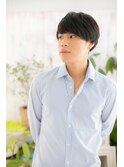 ツーブロックマッシュ黒髪サイドパートショートb1