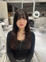 アンダーバーホワイトモデ 河内長野(_WHITE mode) ハイライトカラーミルクティーベージュレイヤーカット