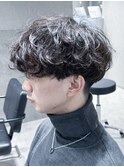無造作シャドウパーママッシュツーブロック